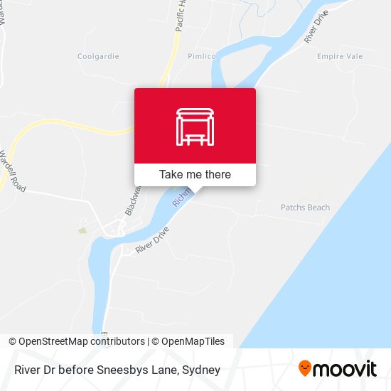 River Dr before Sneesbys Lane map
