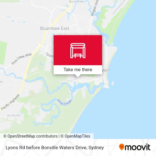 Lyons Rd before Bonville Waters Drive map