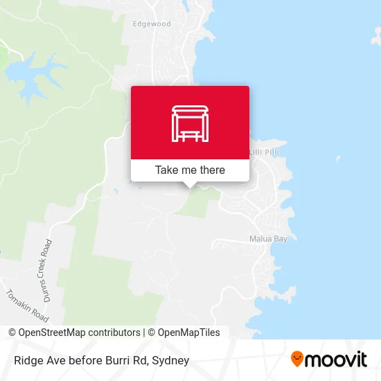 Mapa Ridge Ave before Burri Rd