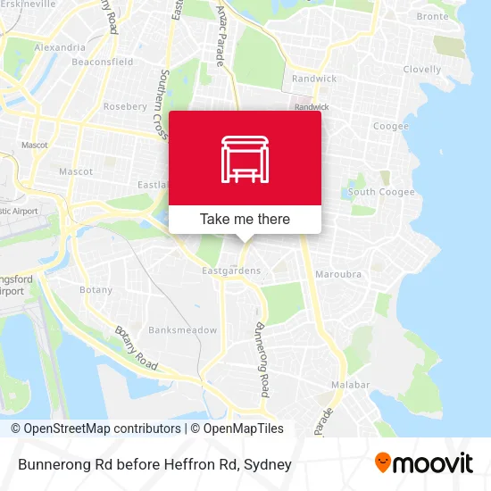 Bunnerong Rd before Heffron Rd map