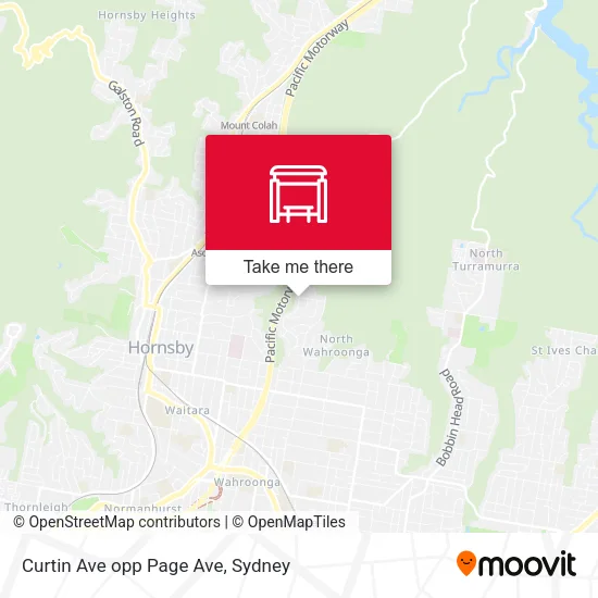 Curtin Ave opp Page Ave map