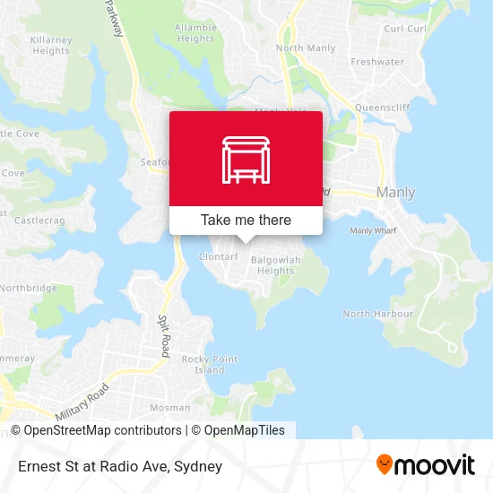 Mapa Ernest St at Radio Ave