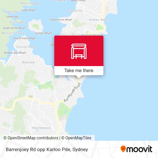 Barrenjoey Rd opp Karloo Pde map