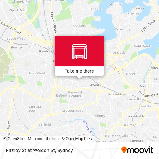 Mapa Fitzroy St at Weldon St