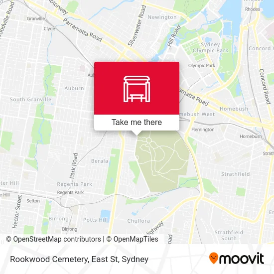 Mapa Rookwood Cemetery, East St