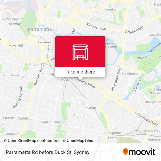 Mapa Parramatta Rd before Duck St