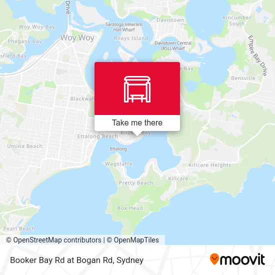 Booker Bay Rd at Bogan Rd map