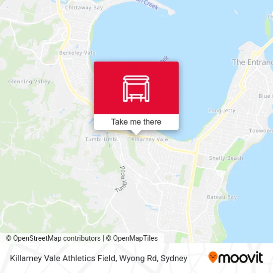 Mapa Killarney Vale Athletics Field, Wyong Rd