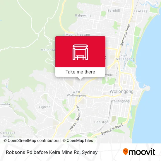 Mapa Robsons Rd before Keira Mine Rd