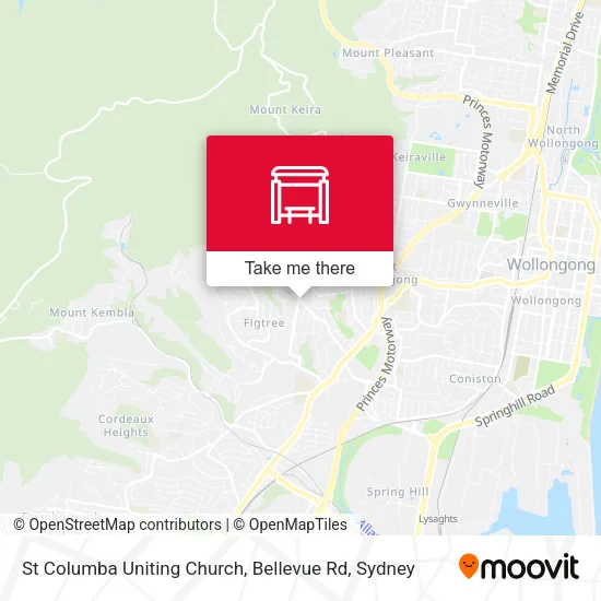 St Columba Uniting Church, Bellevue Rd map