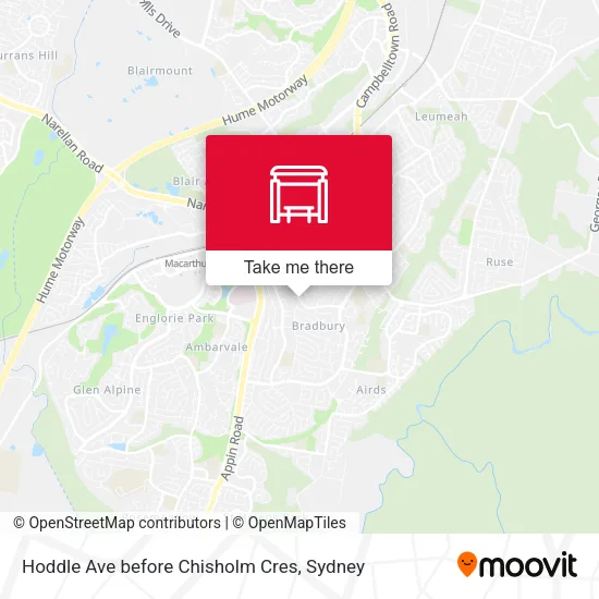 Hoddle Ave before Chisholm Cres map