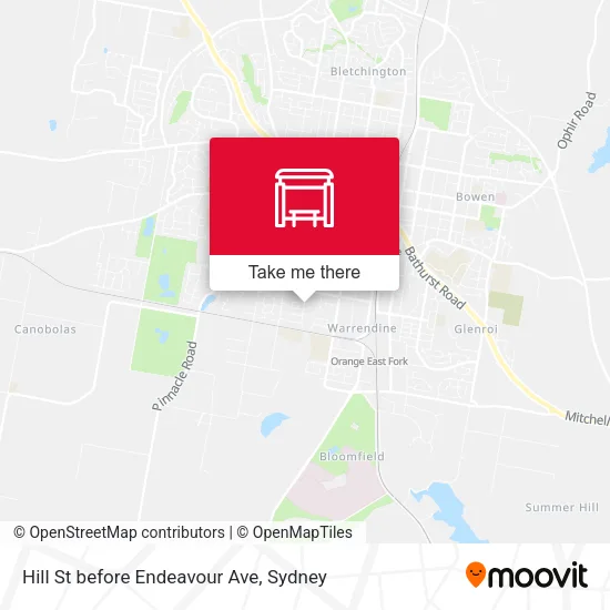 Hill St before Endeavour Ave map
