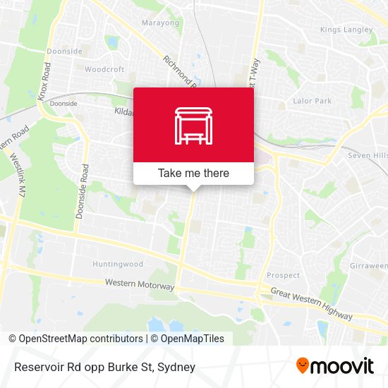 Reservoir Rd opp Burke St map
