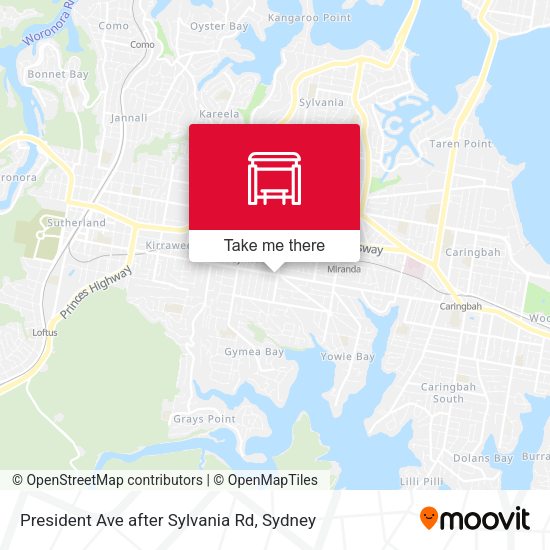 President Ave after Sylvania Rd map
