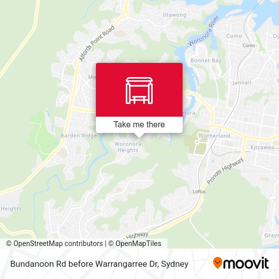 Bundanoon Rd before Warrangarree Dr map