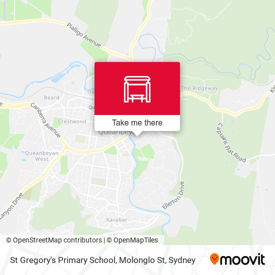 St Gregory's Primary School, Molonglo St map