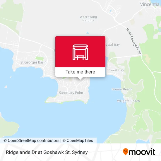 Mapa Ridgelands Dr at Goshawk St