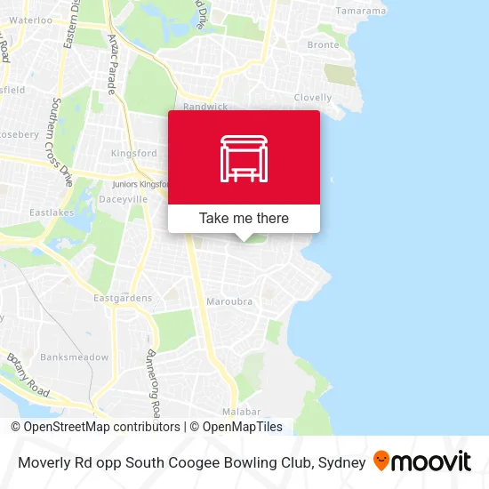 Moverly Rd opp South Coogee Bowling Club map