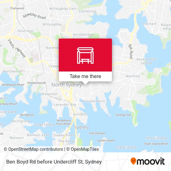 Ben Boyd Rd before Undercliff St map