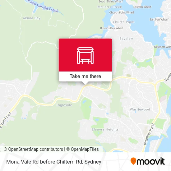 Mapa Mona Vale Rd before Chiltern Rd