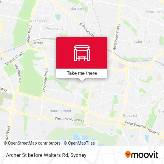 Archer St before Walters Rd map