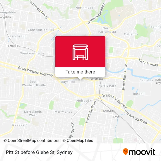 Pitt St before Glebe St map