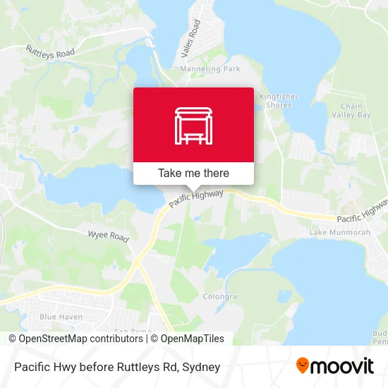 Pacific Hwy before Ruttleys Rd map