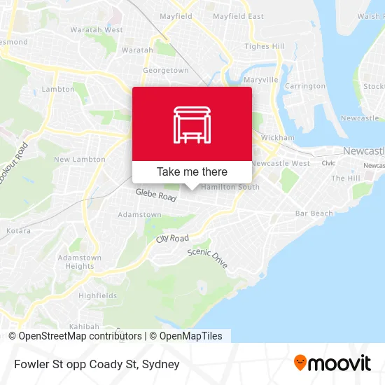 Mapa Fowler St opp Coady St