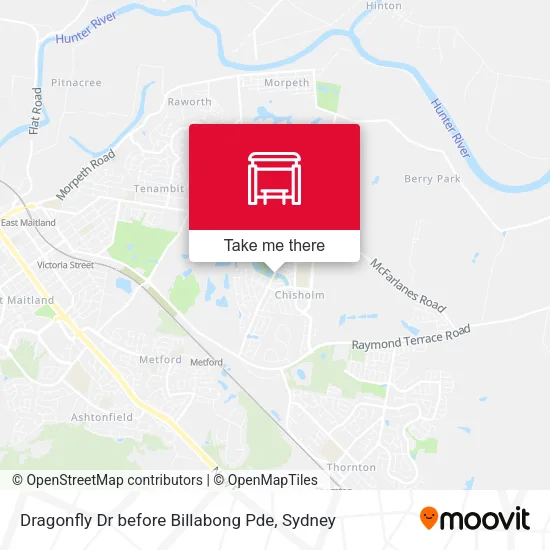 Dragonfly Dr before Billabong Pde map