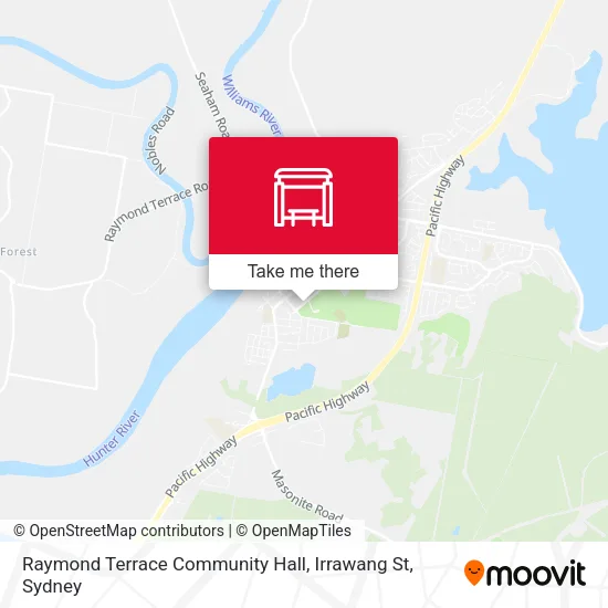 Raymond Terrace Community Hall, Irrawang St map