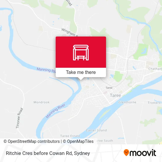 Mapa Ritchie Cres before Cowan Rd