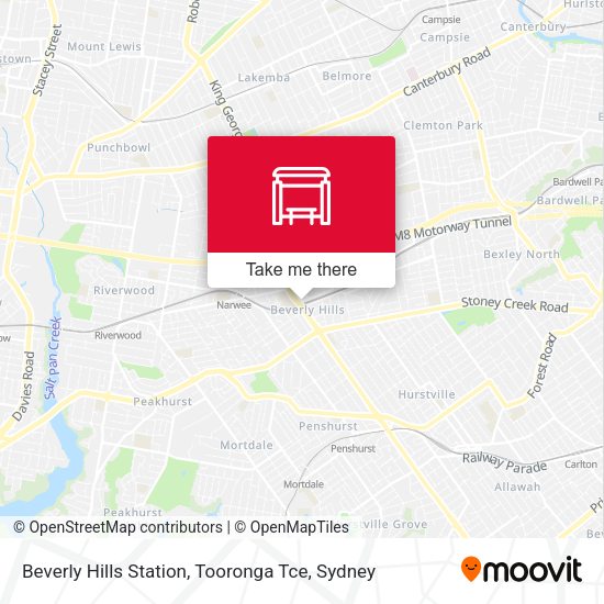 Beverly Hills Station, Tooronga Tce map