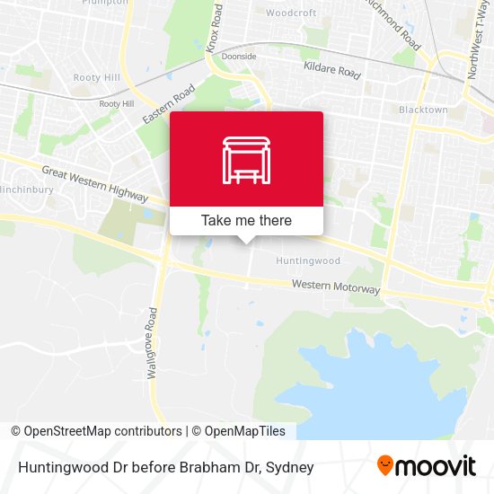 Huntingwood Dr before Brabham Dr map