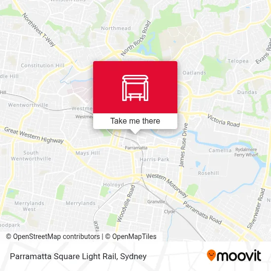 Mapa Parramatta Square Light Rail