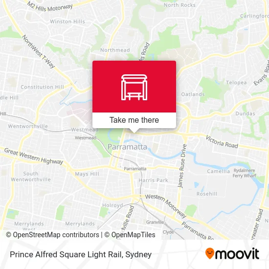 Mapa Prince Alfred Square Light Rail