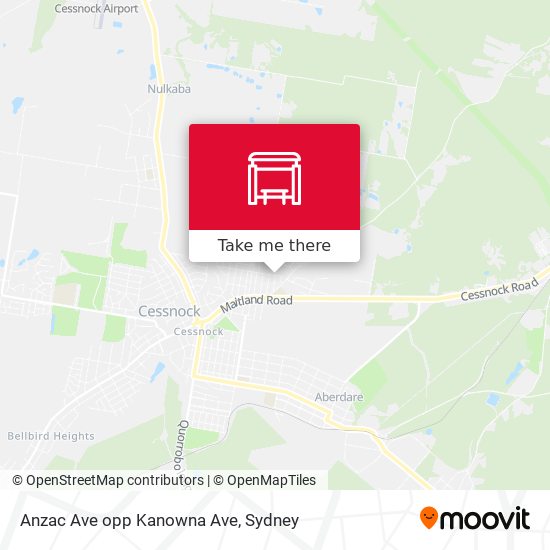 Anzac Ave opp Kanowna Ave map