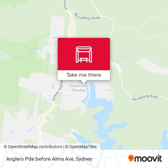 Anglers Pde before Alma Ave map