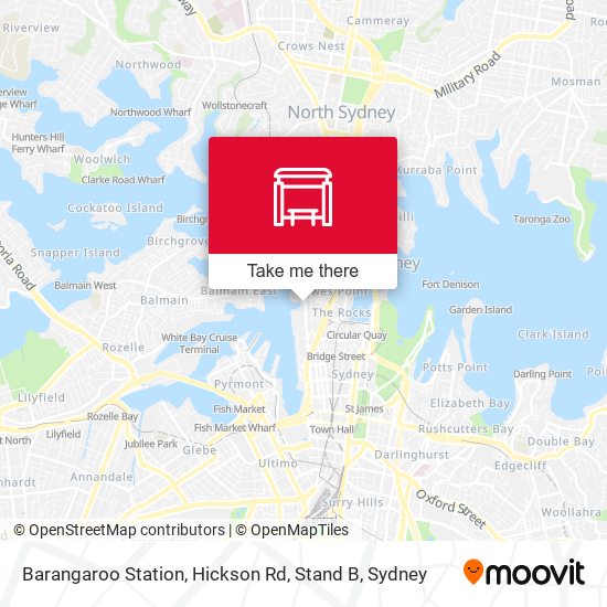 Barangaroo Station, Hickson Rd, Stand B map