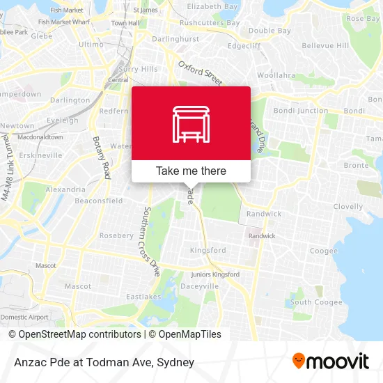 Anzac Pde at Todman Ave map