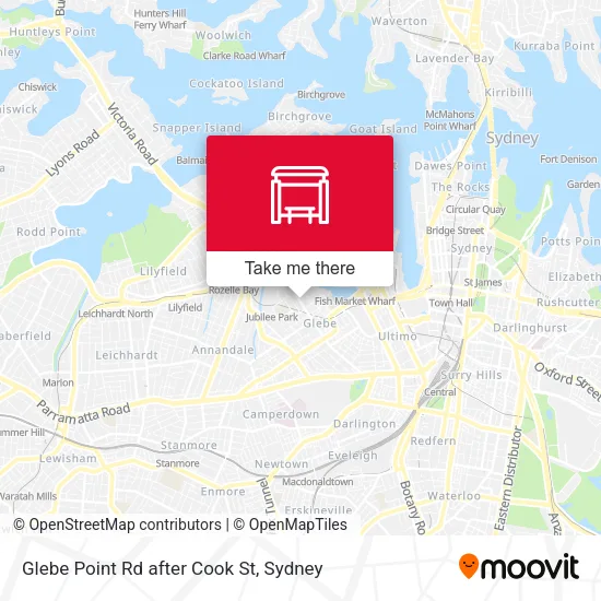 Glebe Point Rd after Cook St map