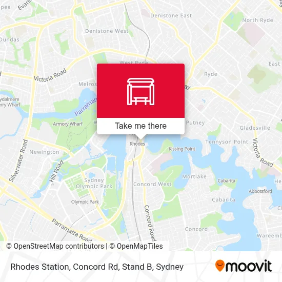 Mapa Rhodes Station, Concord Rd, Stand B