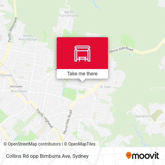 Collins Rd opp Bimburra Ave map