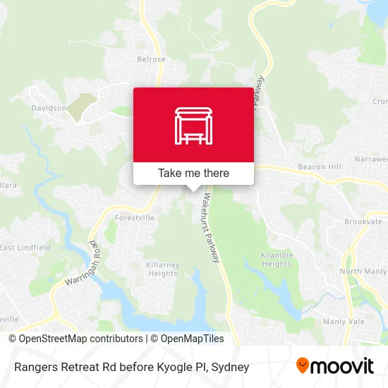 Mapa Rangers Retreat Rd before Kyogle Pl