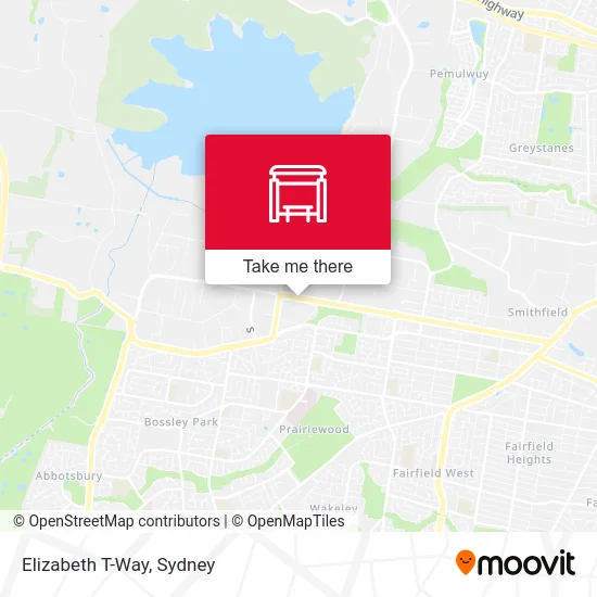 Mapa Elizabeth T-Way