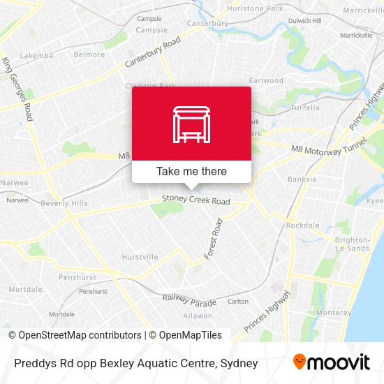 Preddys Rd opp Bexley Aquatic Centre map