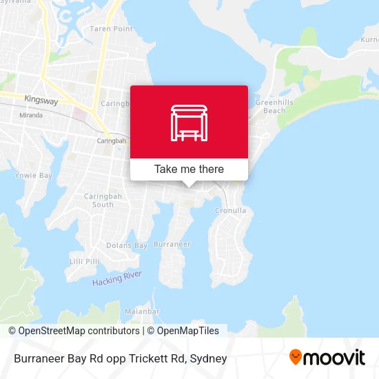 Mapa Burraneer Bay Rd opp Trickett Rd