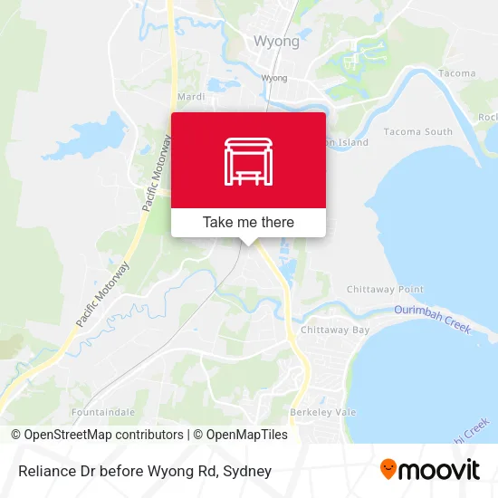 Reliance Dr before Wyong Rd map