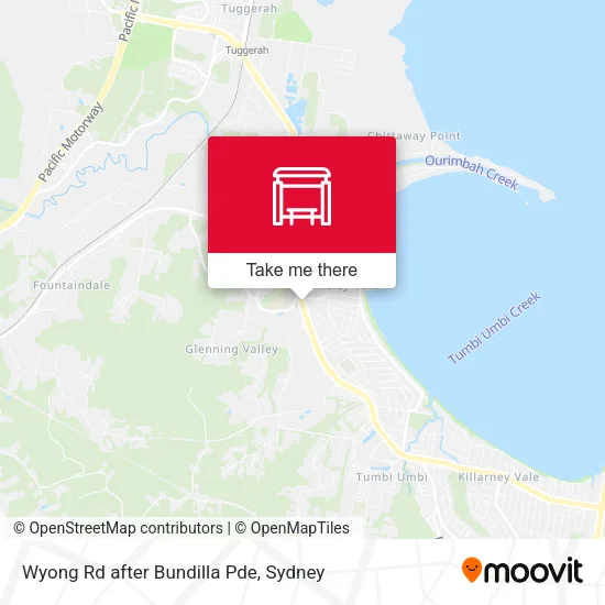 Wyong Rd after Bundilla Pde map