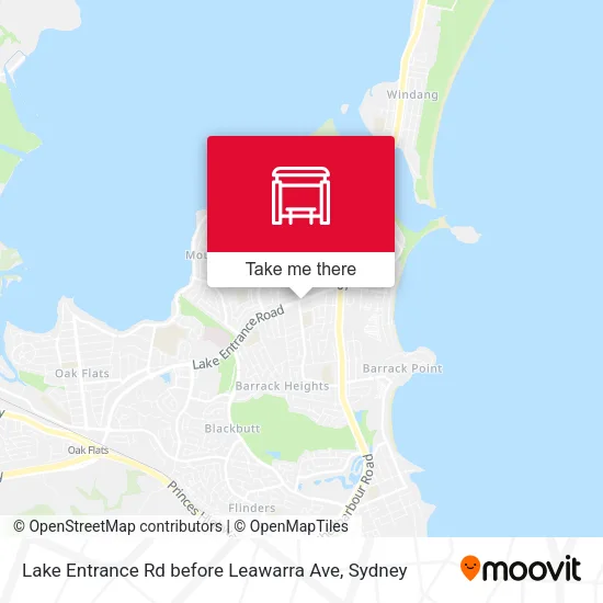 Lake Entrance Rd before Leawarra Ave map