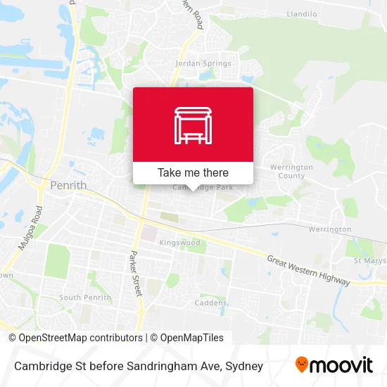 Cambridge St before Sandringham Ave map